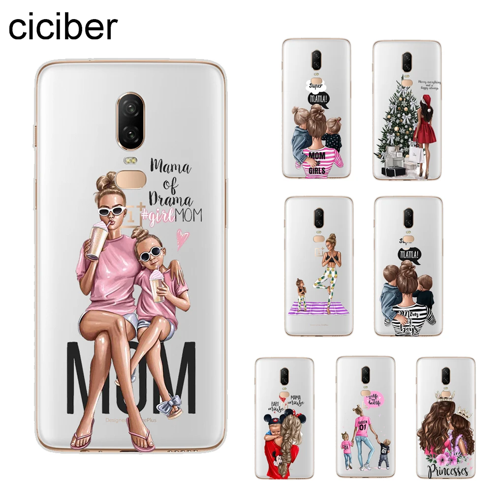 

ciciber Queen Princess Super MaMa Girls Baby Mom Girl Cover For Oneplus 6 6T 5 5T Phone Case Fundas Coque Soft Silicone TPU