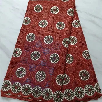

2019 Latest Nigerian Lace Fabrics 100% Cotton Swiss Voile Lace High Quality African Lace Fabric For Wedding Dress 5 Yard/Lot