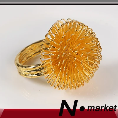 New arrival Mediterranean Sea Style Napkin Rings For Wedding Gold Silver Line Flower Dinning Hotel Sample Button | Дом и сад