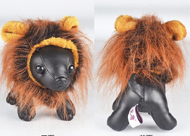 Cute Pet Transfiguration Costume Lion Mane Winter Warm Wig Cat Small Dog Party Clothes Decoration With Ear Pet Apparel Cat Dress6