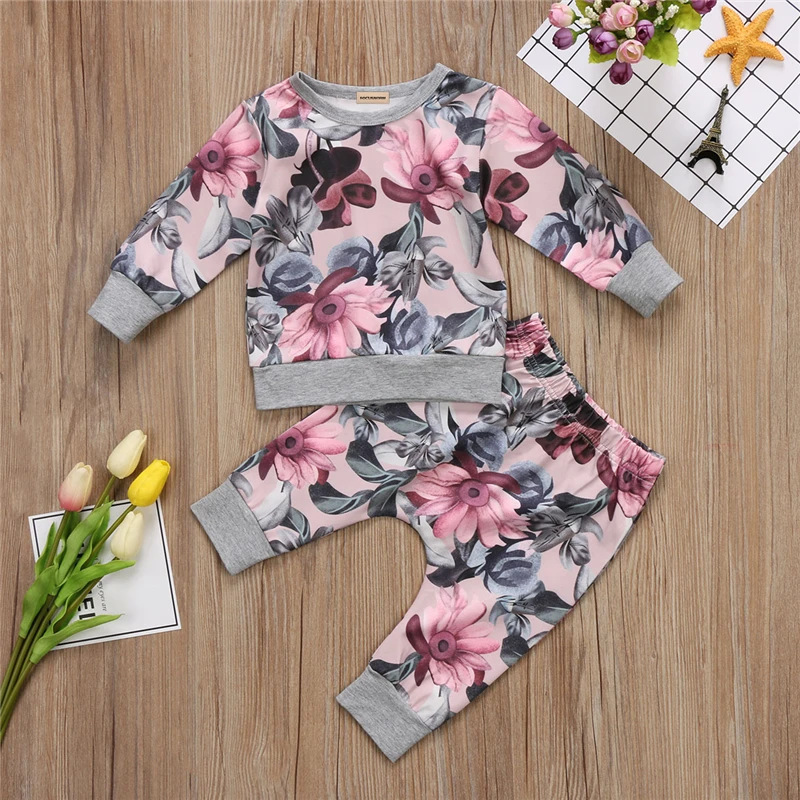 2 шт./компл. футболка с длинным рукавом + штаны|newborn baby girl|baby girlbaby girls clothing |