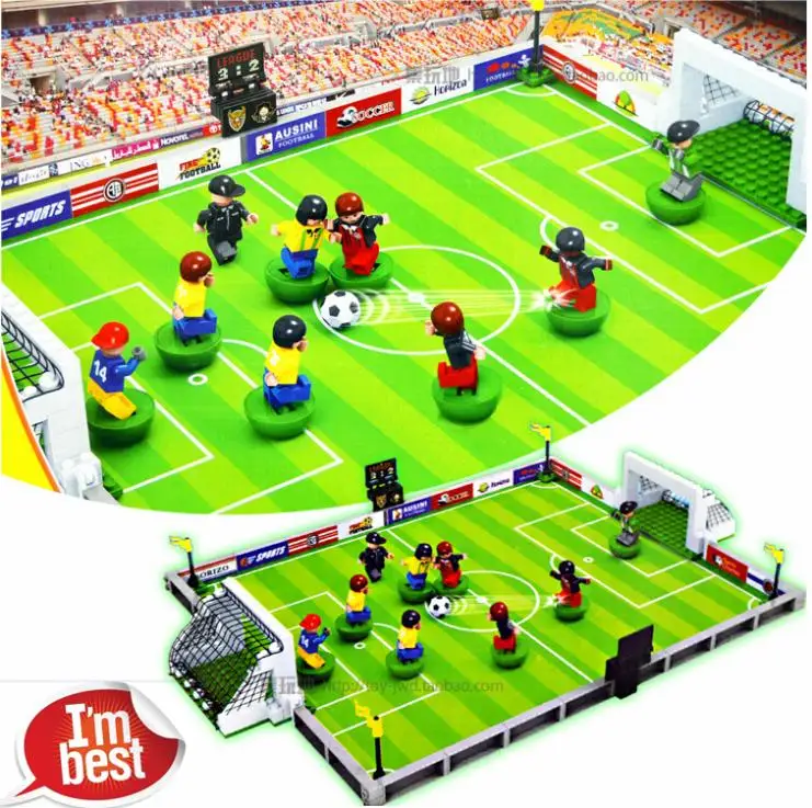 Goedkoop AUSINI 251 stks 2014 Brazili euml; WK Voetbal Stadion minifig 3D DIY Actiefiguren Bouwstenen Bricks Geschenken Speelgoed
