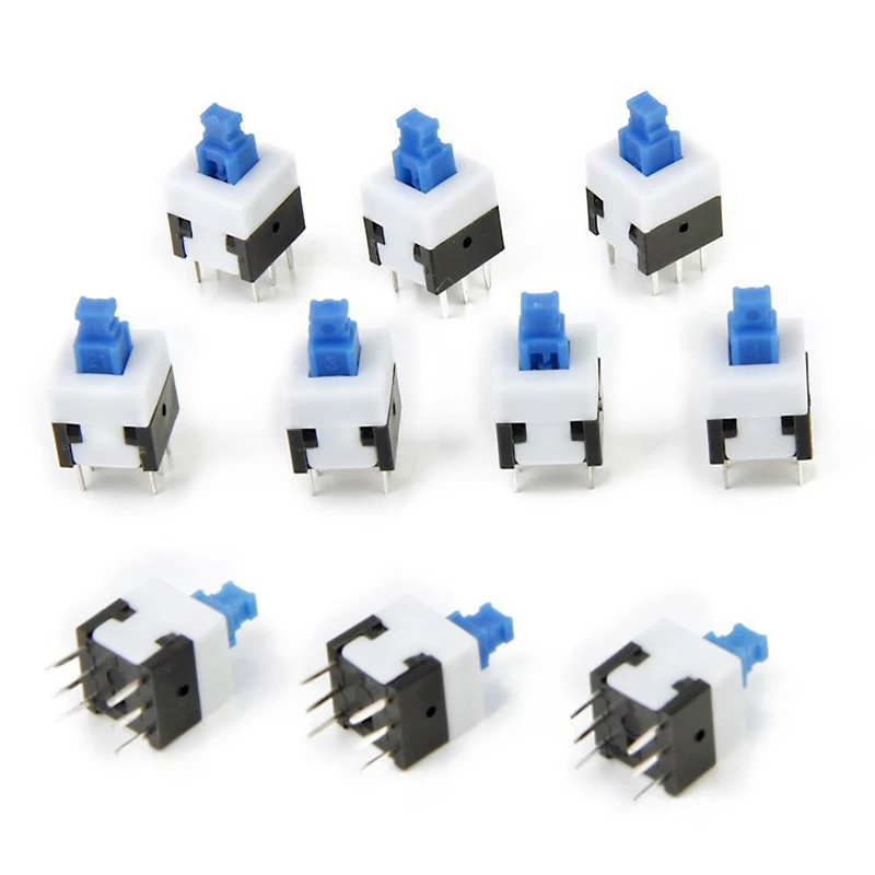 

10pcs 6 Pins Button Switch Self-Lock Push Button Switch