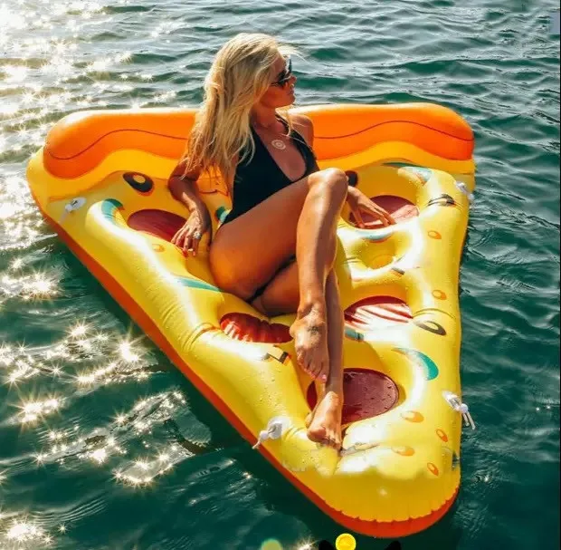 Высокое качество 180 см надувные пиццы воды поплавки плавательный бассейн воздушный плот поплавки для лета надувные кольца для плавания