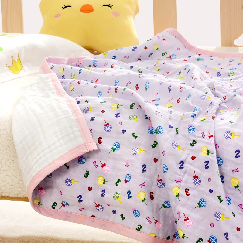 Newborn Muslin Blanket Bedding 110 CM Baby Cotton Swaddle Wrap Kids 6