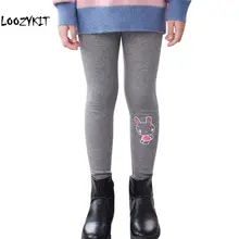 Loozykit/высококачественные штаны для девочек; плотные теплые джинсы на зиму и весну; леггинсы с бантом для девочек; детские брюки; детские штаны