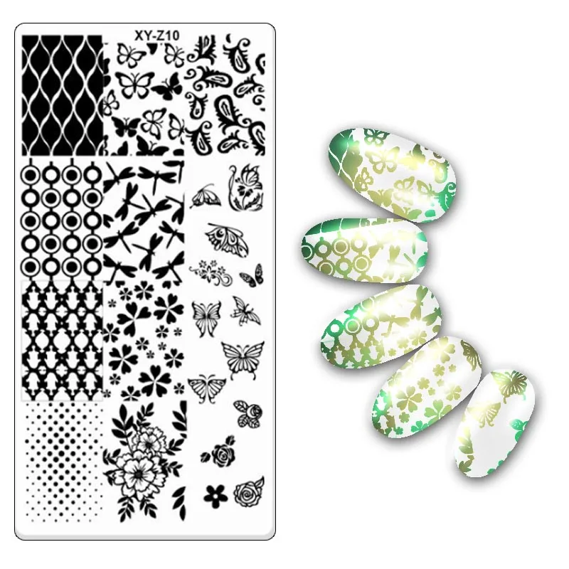 Дизайн ногтей металлическая пластина изображения штамповки пластины DIY маникюр печать шаблон пластины инструменты XYZ01-32 - Цвет: XYZ10