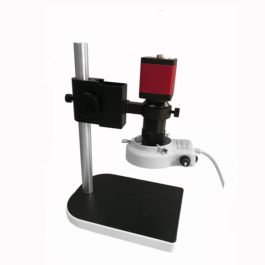 Digital HDMI VGA Industrial Microscope Camera video Microscope sets HD 13MP 60F/S+130X C mount lens+LED ring Light+metal stand