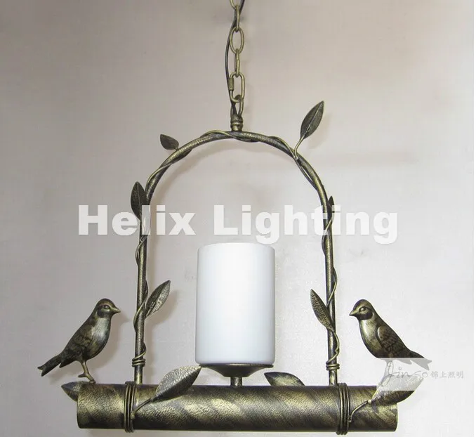 

Newly Nordic W35cm H35cm 1L Vintage Pendant Lights Northern Europe Bird Lightings For Cafe & Bar Retro Loft Pendant Lamps