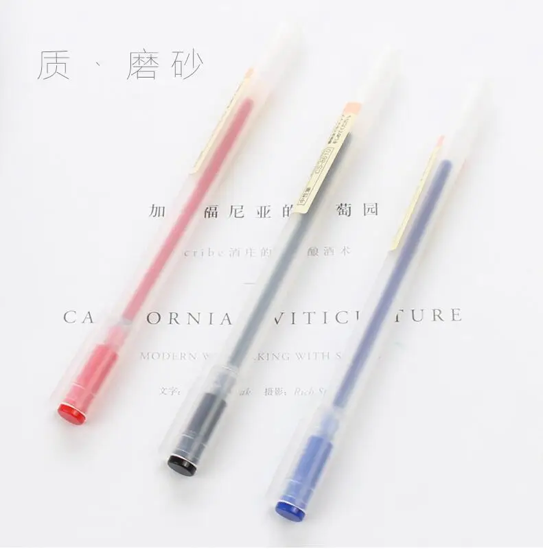 

4 Pcs/lot Gel Pen 0.5mm Black/red/blue Ink Pen Maker Pen School Office Supply