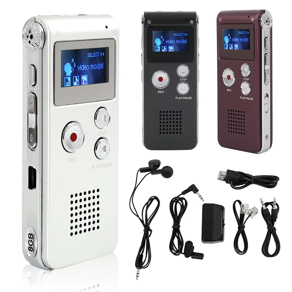 

8GB Voice Recorder USB Flash Digital Audio Professional Voice Activated Dictaphone Support 650Hr Dictaphone MP3 Player