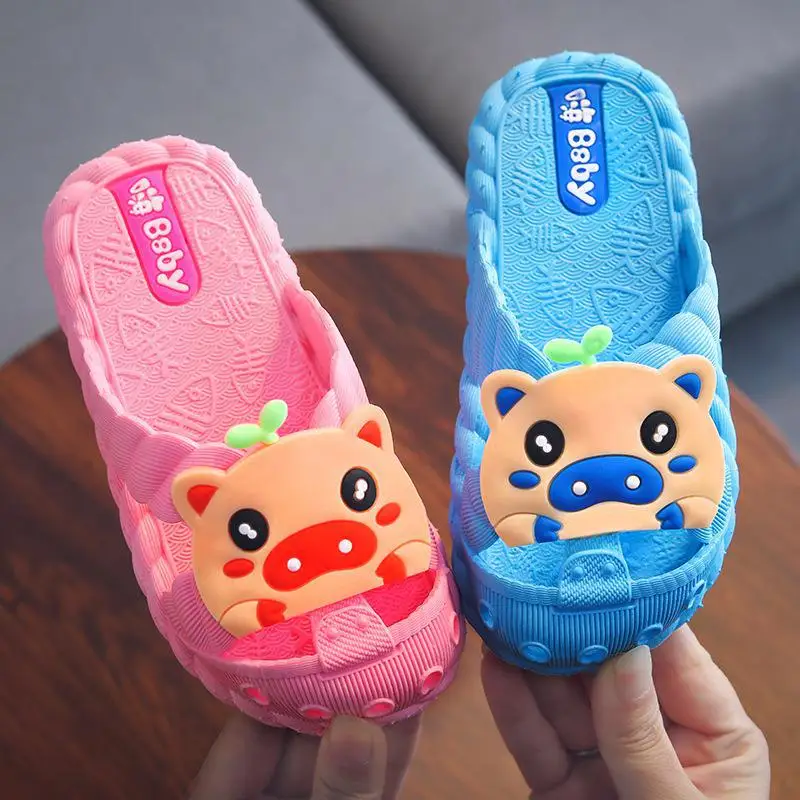 

Fashion Girls Boys Slippers Kids Summer Sandals Children Cute Flip Flop Home Bath Shoes Baby Casual Non-slip Flat Beach Shoes