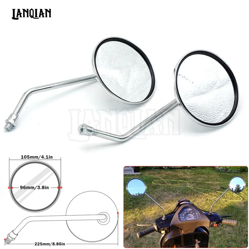 

Universal Motorcycle Chrome Round Rearview Mirror Side Mirror Accessorie For SUZUKI DR250 DJEBEL 250XC YAMAHA YZ80 YZ85 YZ 80 85