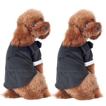 

2018 New Small Pet Cat Dog Jacket Clothing Prince Tuxedo Cute Bow Tie Suit Puppy Costume Jumpsuit Coat