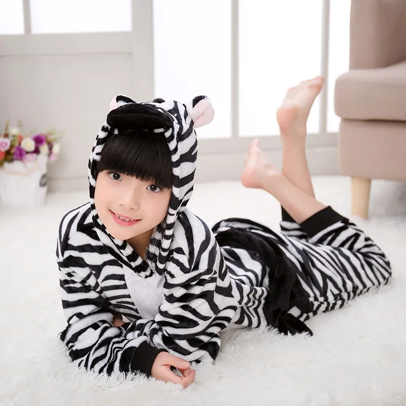 Kigurumi Zebra Pajamas Animal Party Cosplay Costume Flannel Onesies Game Cartoon Animal Sleepwear anime cosplay female