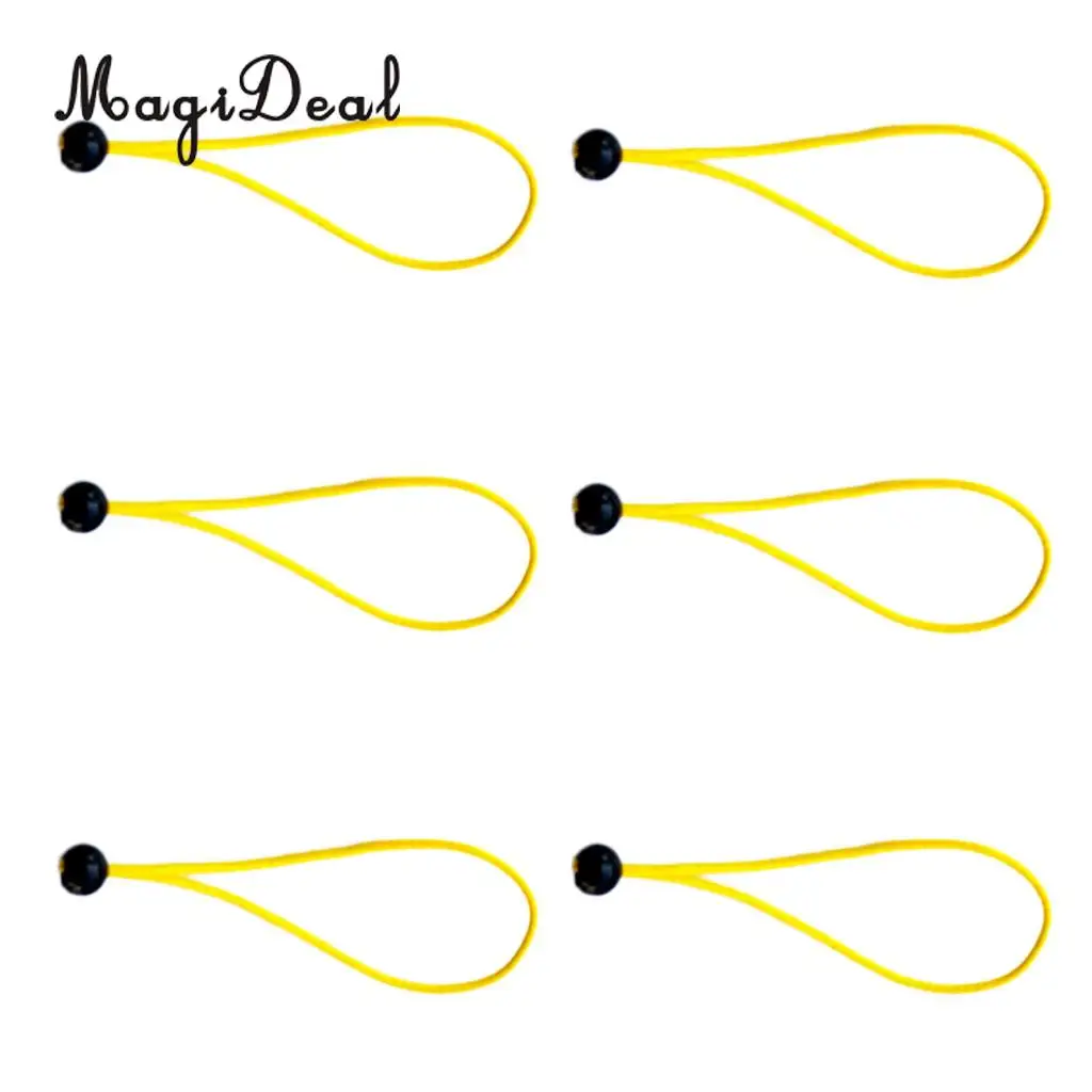 MagiDeal 6 Pieces 15cm Heavy Duty Ball Bungee Cord Tie down Cord Canopy Straps for Camping Hiking Tent Travell Accessories