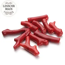 Perles de corail en vrac en forme d'arbre, 5 pièces/lot, rouge naturel, taille au choix 2-4cm pour bricolage, collier de mariage africain, fabrication de bijoux F2815