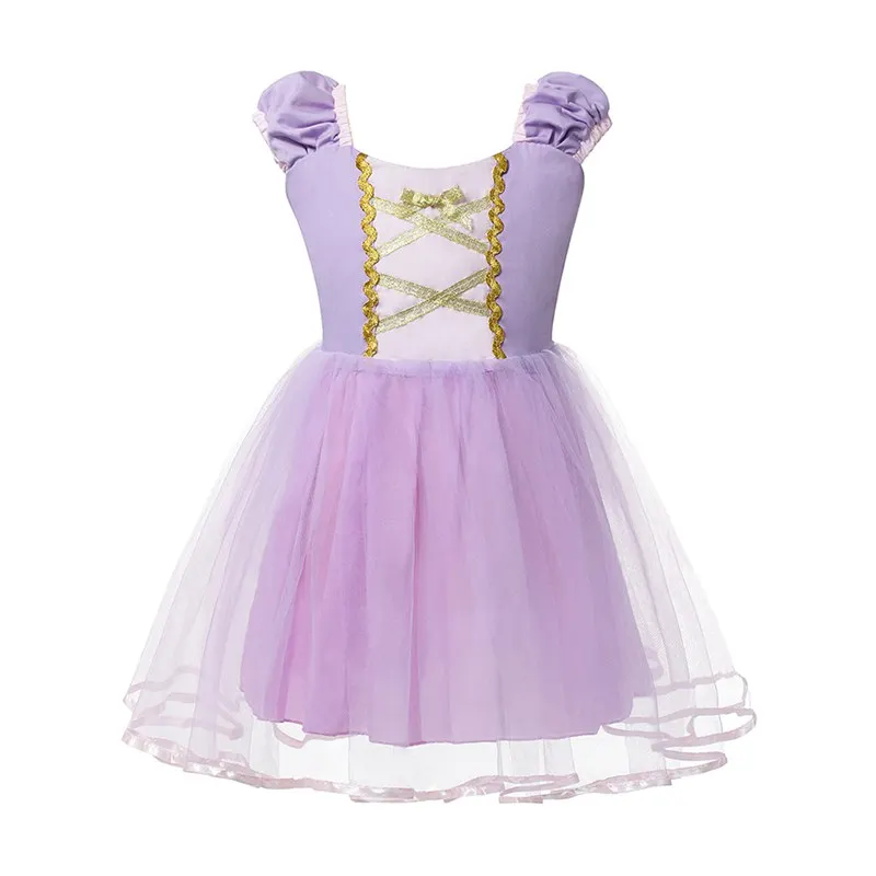 MUABABY платье принцессы Русалочки для девочек; детское нарядное платье Рапунцель Белоснежки с открытой спиной; Детский Костюм Золушки на день рождения - Цвет: Dress C Only