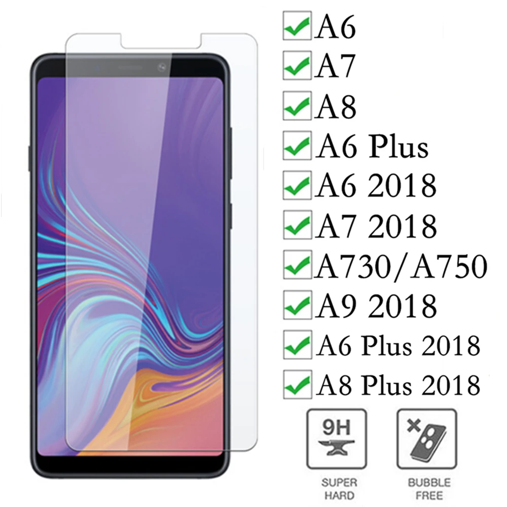 На samsung galaxy a6 плюс Защитное стекло для экрана протектор a7 a9 a750 a730 на 6, 7, 8, 9, verre tremp a8 закалённое защитное стекло