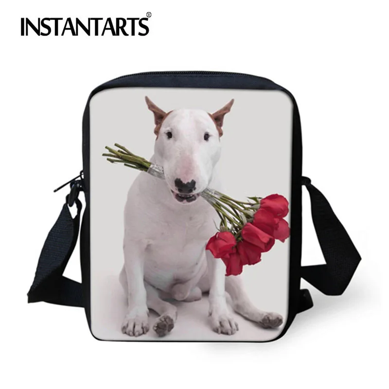 

INSTANTARTS Small Women Luxury Messenger Bags Cute Bull Terrier Printed Female Travel Cross Body Bags Satchel Casual Kids Bags
