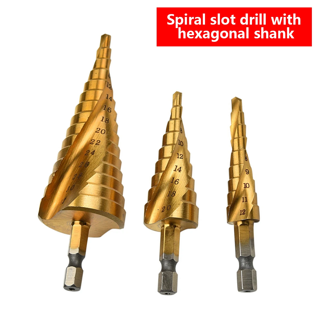 3pcs 4 12/20/32mm HSS Spiral Grooved Center Drill Bit Solid Carbide