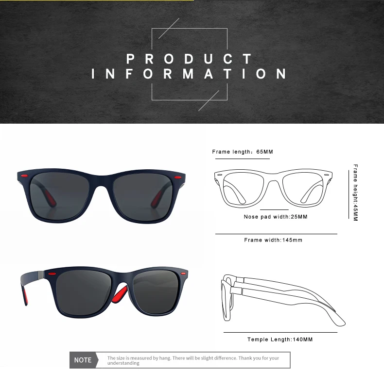 ASUOP 2019 new square polarized men's sunglasses UV400 fashion ladies glasses classic brand designer sports driving sunglasses (5)