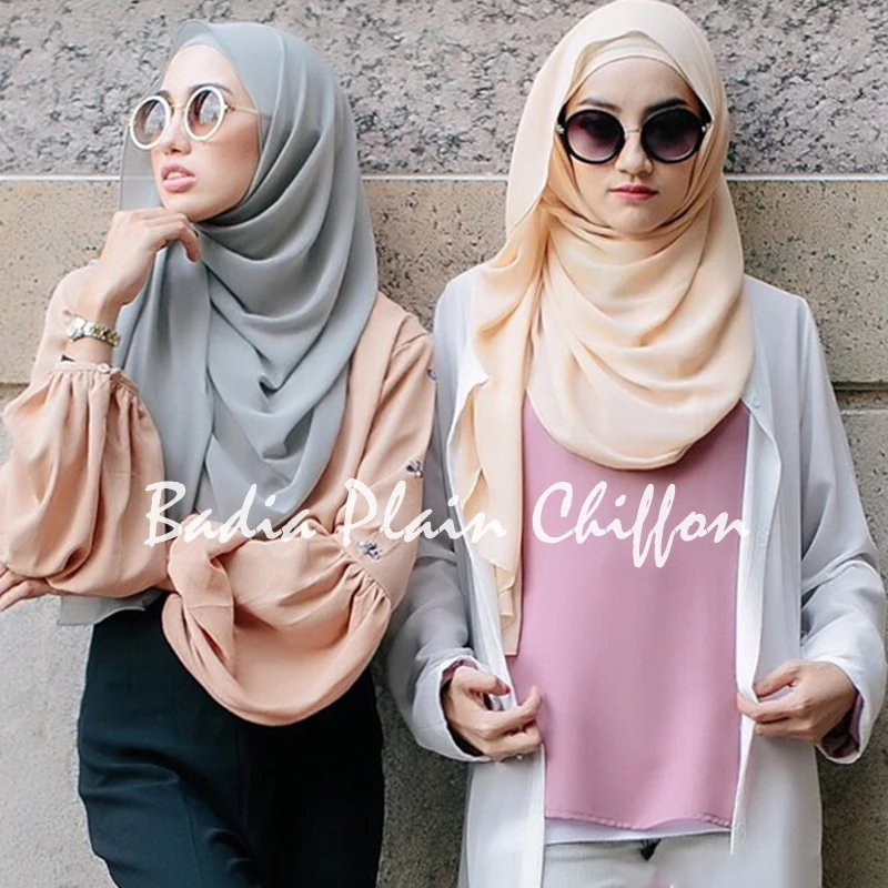 Sertissage En Mousseline De Soie Écharpe Hijab Maxi Haute Qualité Sarong Châle Wrap Soft Georgette