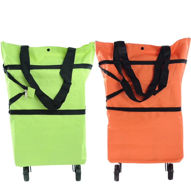 Fashion Women Shopping Bag with Folding Pulley Storage Bag Women