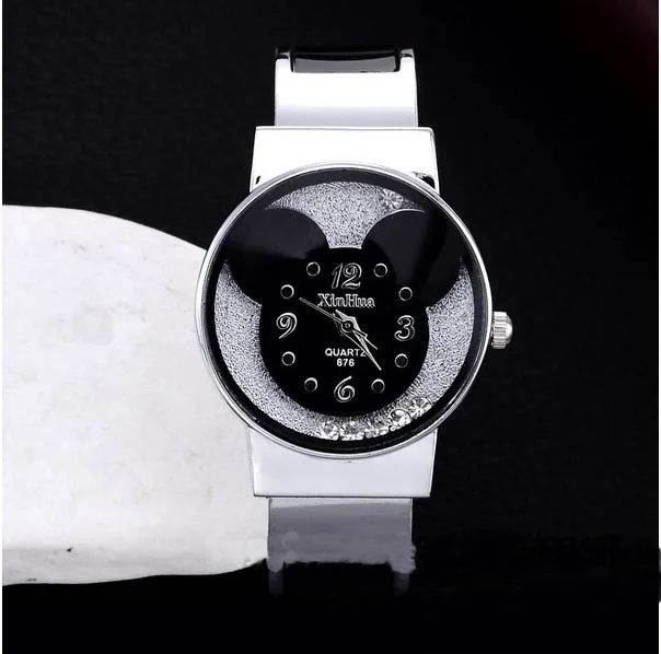 New Fashion Mickey Bracelet Watches Women dress Analog Girl Cute rolling Rhinest New Fashion Mickey Bracelet Watches Women dress Analog Girl Cute rolling Rhinest