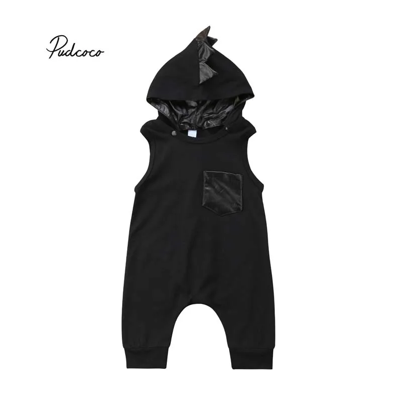 

Pudcoco 2018 Newborn Baby Kids Boy Girl Clothes Sets Infant 3D Dinosaur Solid Romper Playsut+Corner Hat Clothes Outfit 2pcs Set