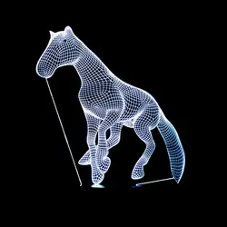 3d Лампа лошадь лампада светодиодный ночник детский светильник датчик движения светодиодная лампа De Lava Lampki Nocne Сенсорная лампа Caja De Luz ночник