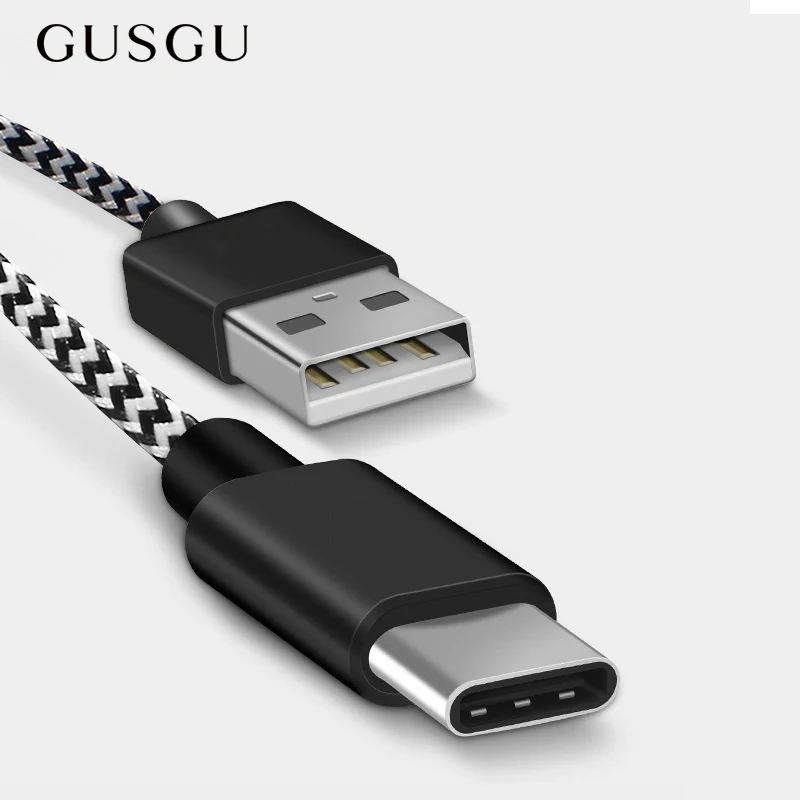 Usb-кабель GUSGU type C для быстрой зарядки samsung S9 S8 Note 9 8 для Xiaomi mi8 mi6, нейлоновый usb-кабель для передачи данных для huawei