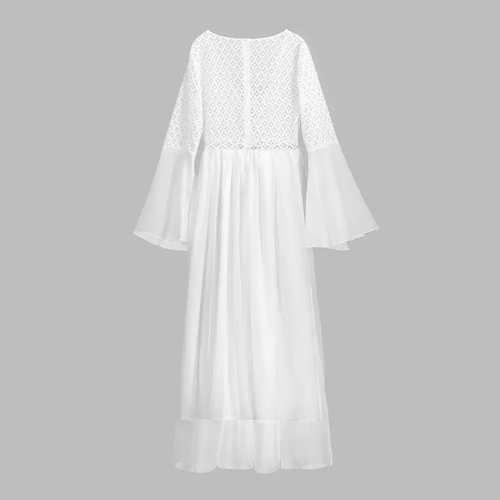 extra long white dress