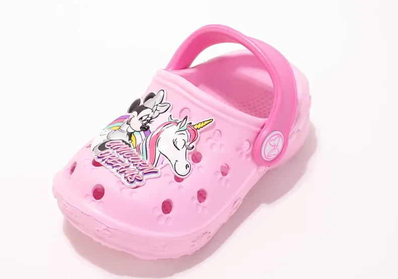 Обувь для сада Диснея, летняя Новинка, для детей 1-3 лет, для девочек, принцесса, Белая лошадь, обувь с дырками, мультяшный Микки, детская пляжная обувь