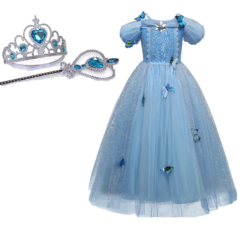 Новое Детское платье для девочек; летнее праздничное платье принцессы; детское платье для костюмированной вечеринки с героями мультфильмов; длинное платье Эльзы для девочек; нарядные костюмы Снежной Королевы