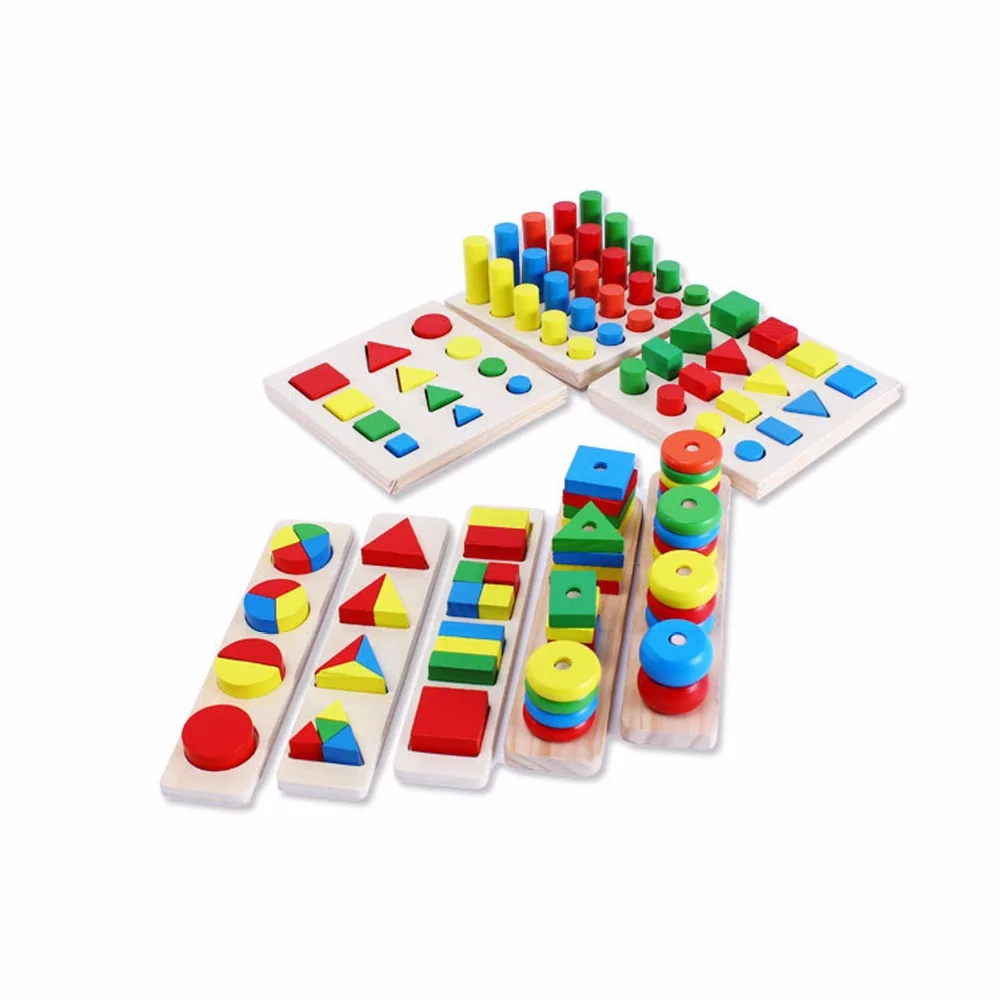 

8PCS/Set Baby Montessori Sensorial Wooden Toys Blocks Early Childhood Education Preschool Training Kids Toy Gifts For Children