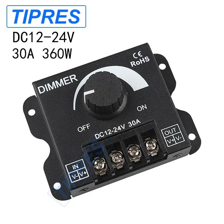 30A 360W DIMMER Светодиодный диммер DC12-24V 8A 30A 96 Вт 360 регулятор яркости лампы Газа Драйвер один Цвет свет контроллер электропитания 5050 3528 - Цвет: 30A 360W DIMMER