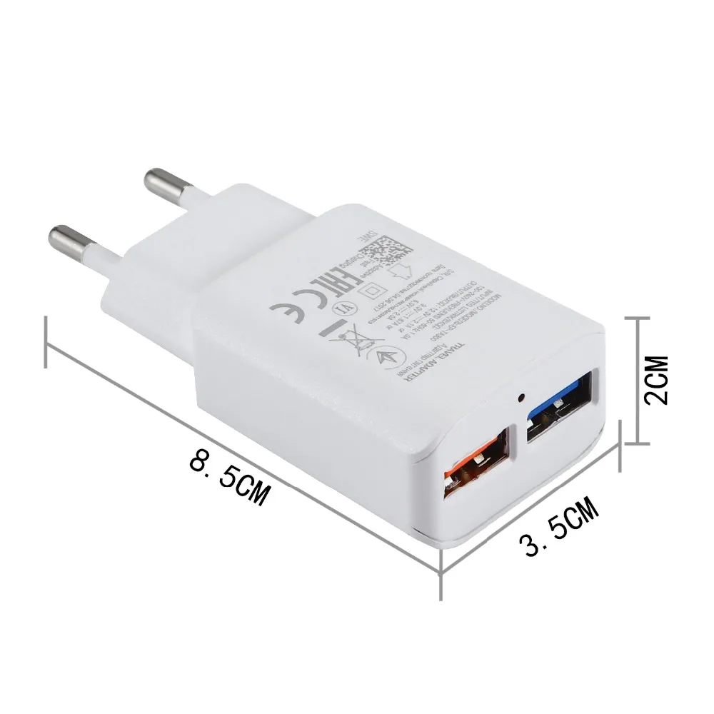 Двойной USB быстрое зарядное устройство для мобильного телефона EU/US вилка настенный адаптер зарядное устройство для путешествий s micro usb кабели для samsung huawei Xiaomi