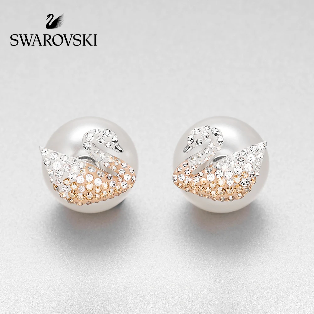 

Original Genuine Swarovski ICONIC SWAN Gradient swan stud earrings for women's simple fashion earrings 5215037
