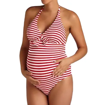 

Women Maternity Stripe Bikini Swimwear Swimsuit Bathing Suit Pregnant Beachwear Maternity Bikini 2020 New Пляжный костюм #S