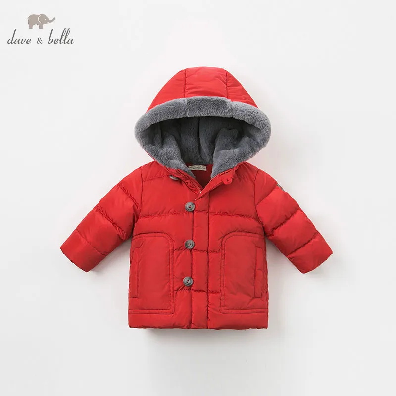 DB8962 dave bella baby boy down jacket children hooded outerwear infant toddler boutique 90