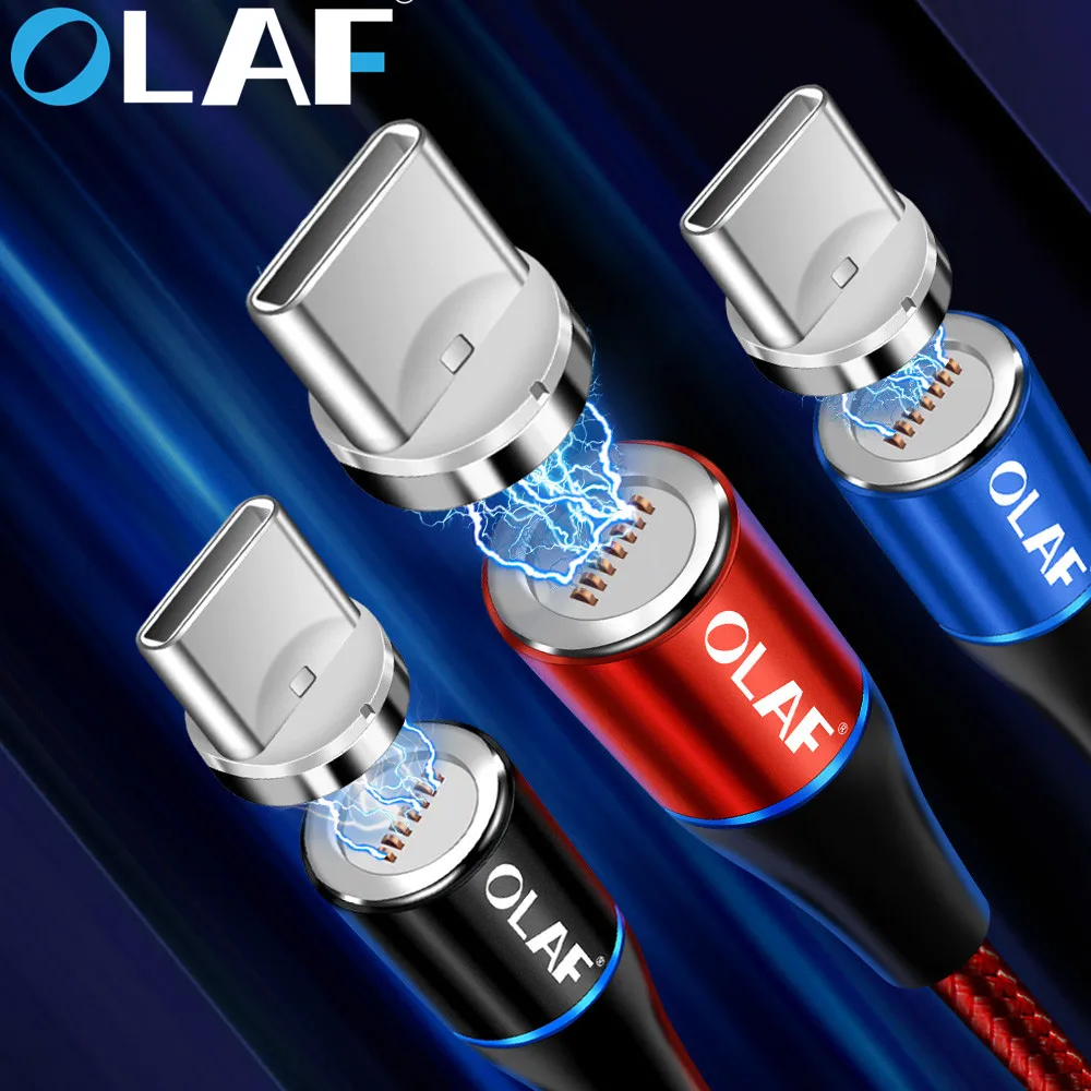 Магнитный usb-кабель OLAF 1 м/2 м магнитный USB-кабель для быстрой зарядки iPhone USB Type-C Android