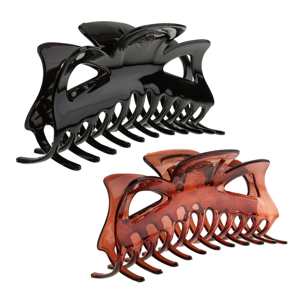 2 Pieces Fashion Large Hair Clamp Clip Claw Women Lady Hair Jewelry Brown Black for Women Thick Hair