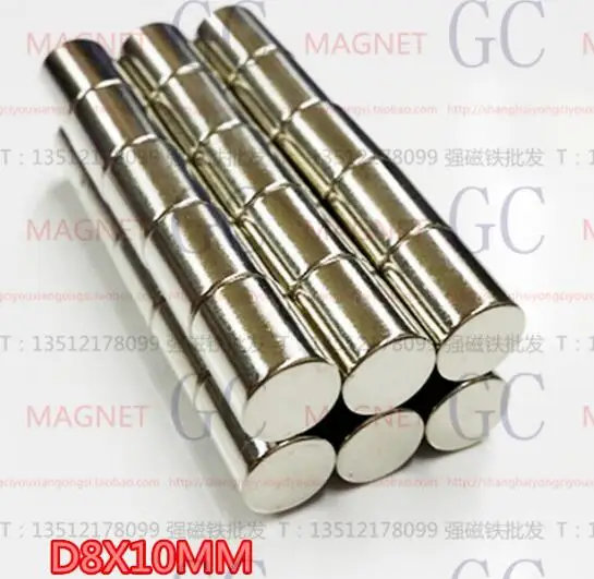 

Free shipping 50pcs N35 8mm x 10mm Bulk Small Round NdFeB Neodymium Disc Magnets Dia Super Powerful Strong Magnet 8*10 8x10