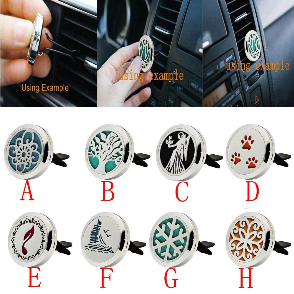 Stainless Car Air Auto Vent Freshener Essential Oil Diffuser Gift Locket Decor drop shippingcar
