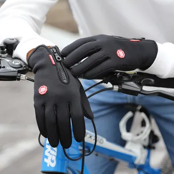 

New Winter Outdoor Sport Windstopper Waterproof Gloves Black Riding Glove Motorcycle Gloves Long Finger Cycling Gloves