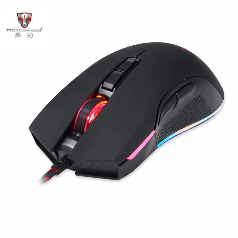 Goedkoop Motospeed V70 12000 dpi USB Wired Gaming Mouse RGB Cool Backlight Aanpassing Ergonomische Gamer Game Muizen voor PC Laptop