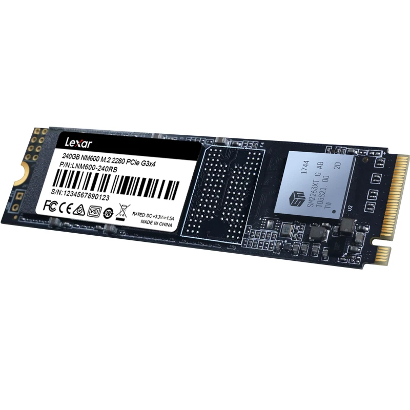 Lexar NM600 3D NAND SSD 240 ГБ M.2 2280 NVMe PCIe Gen3x4 Внутренний твердотельный жесткий диск HDD для