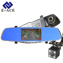E-ACE Видеорегистраторы для автомобилей регистраторы для Full HD 1080 P 5 дюймов IPS зеркало заднего вида видеокамер авто видео регистратор Двойной объектив Камера DVR Регистраторы