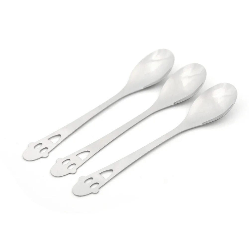 2Pcs Tableware Stainless Steel Smile Spoon Children Food Dining Utensil Tool